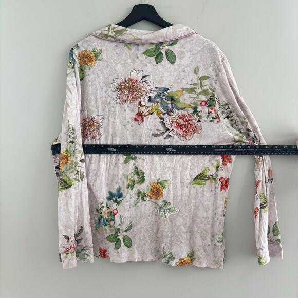 Johnny Was Carly Pajama Set Rosas Floral Print Soft Pink Matching Set Size XXL - Picture 9 of 14